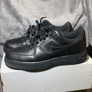 All Black Air Forces 1 lightly used